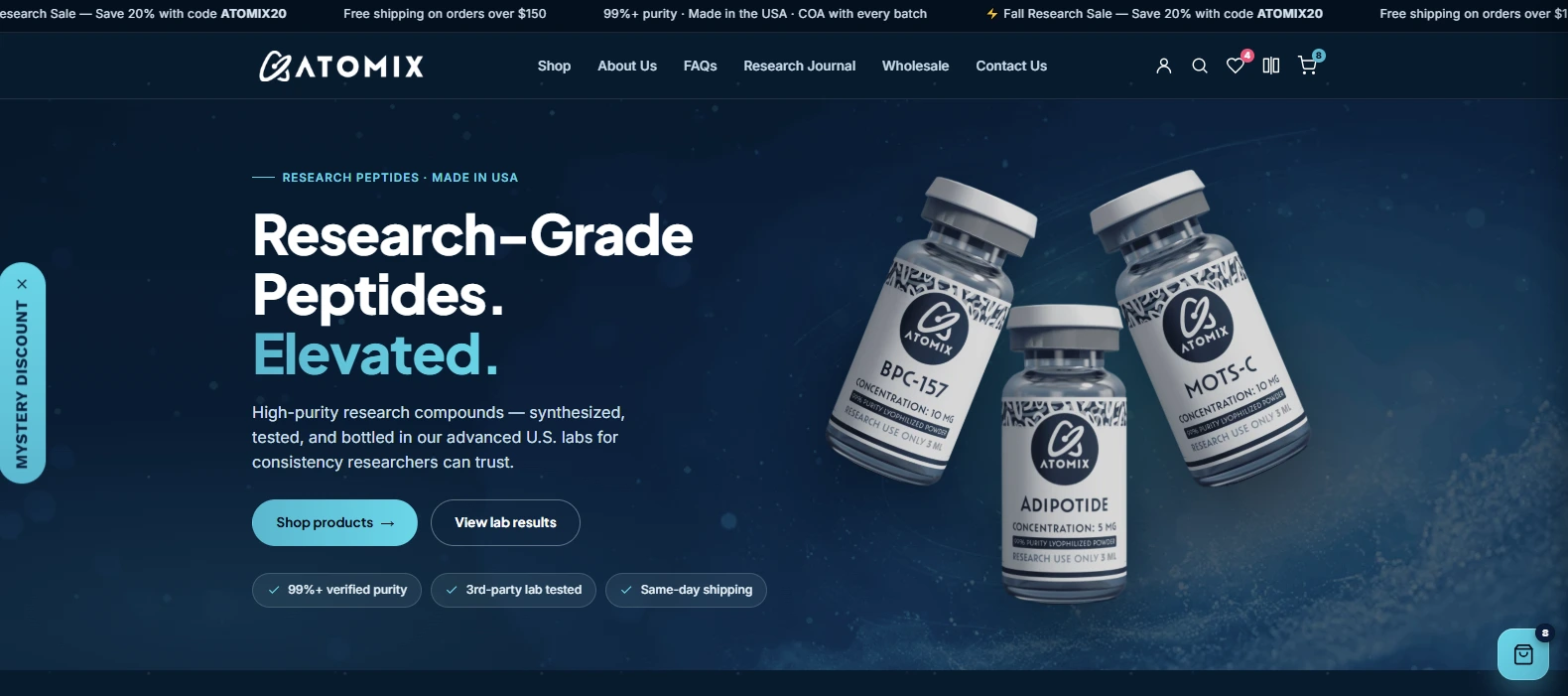 Atomix Research website