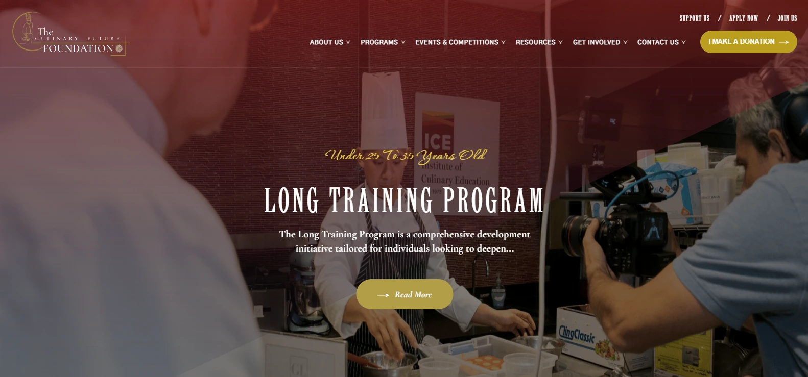 The Culinary Future Foundation website